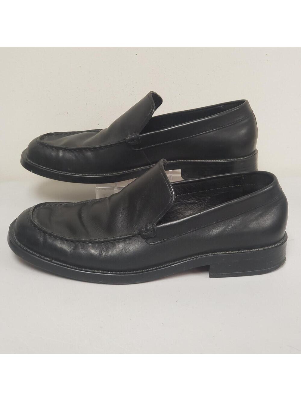 Bass Made in Italy Black Leather Loafer Slip-on Shoes Men's Size 11.5M